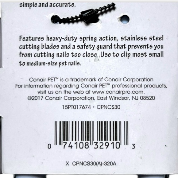 NIP ConairPET Small Animal Nail Clipper - Picture 6 of 8
